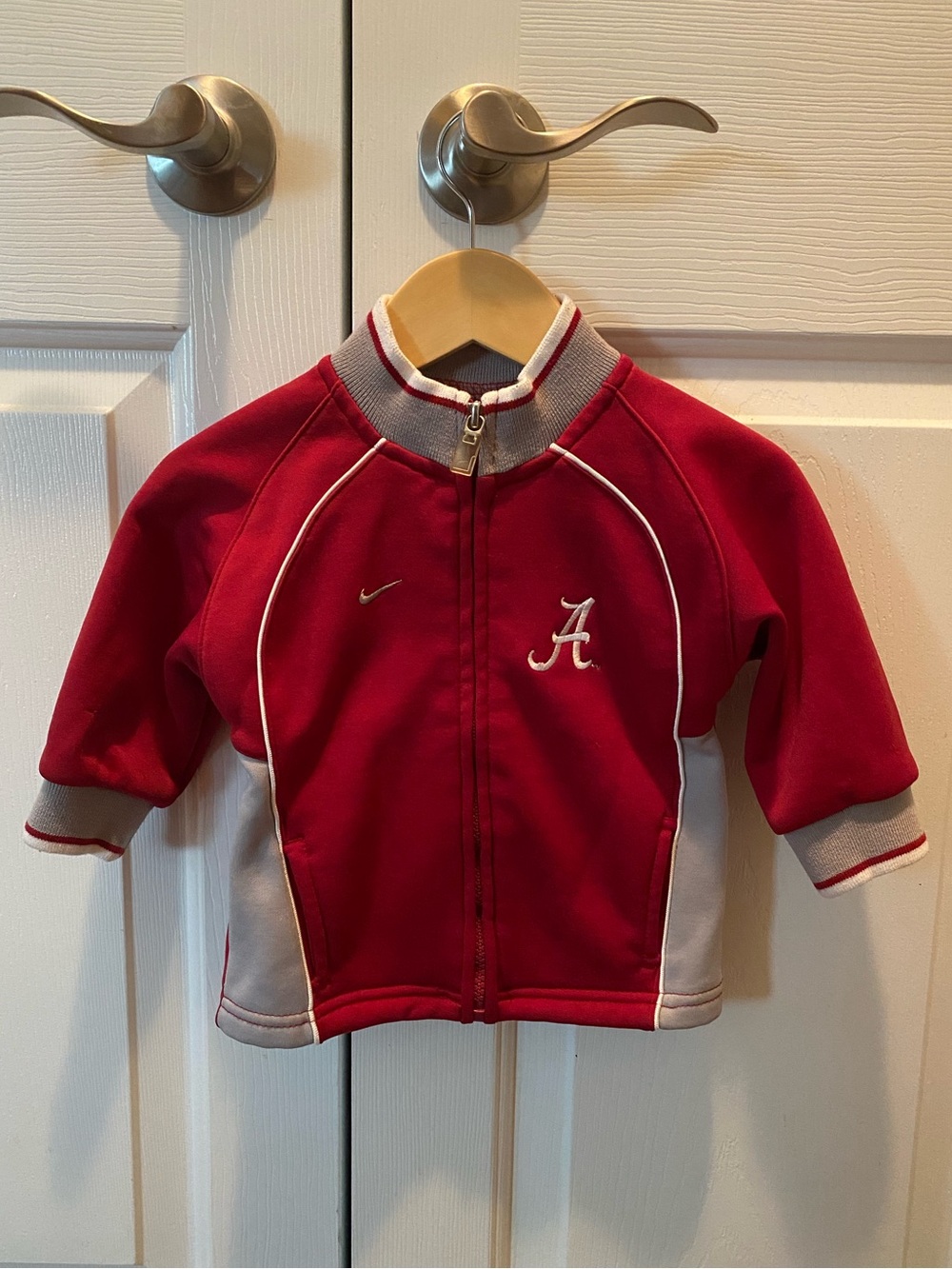 Nike Kids Red and Gray Alabama A Zip Jacket